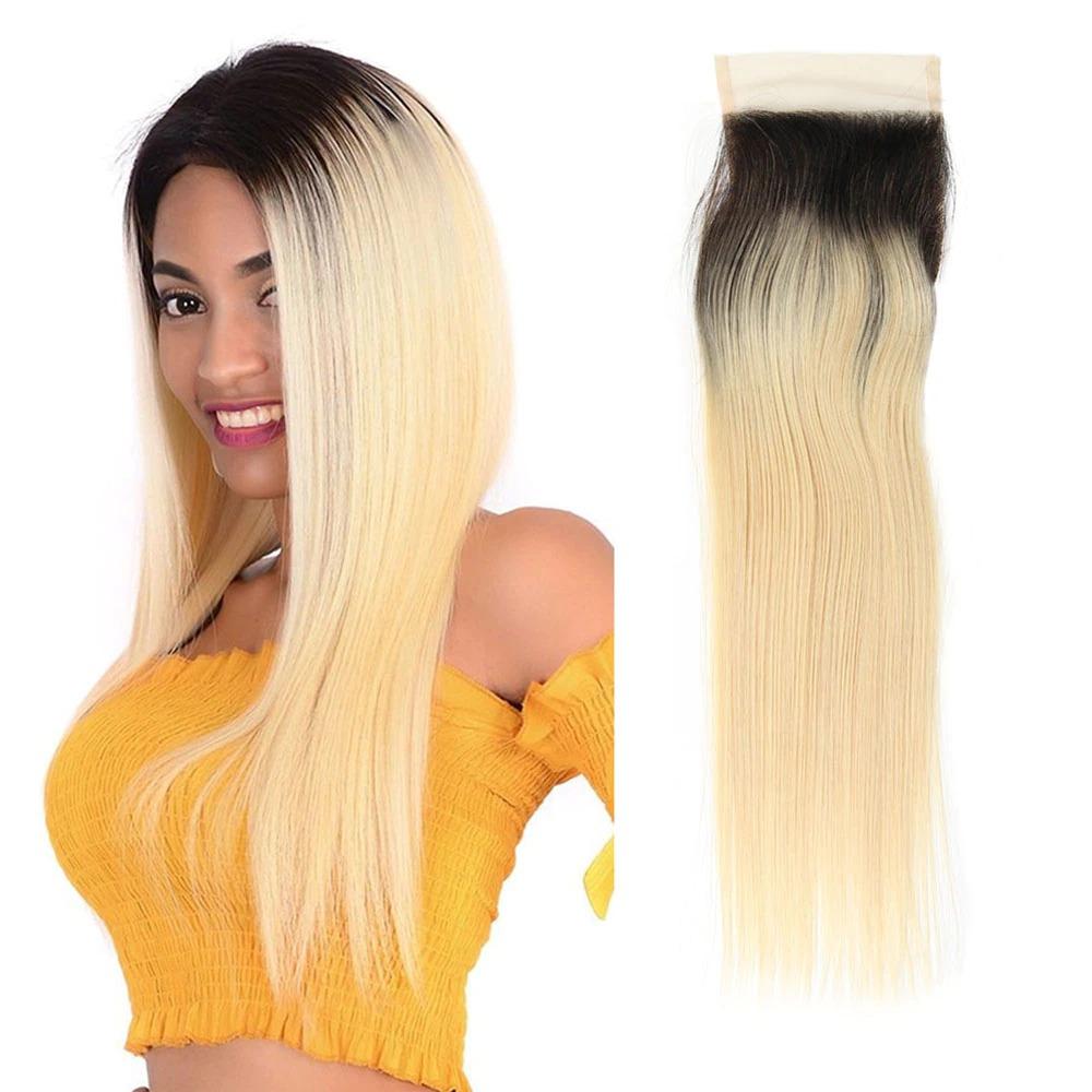 Brazilian Blonde 10A Grade #1B/613 Straight BUNDLES with CLOSURES & FR - GlamAura
