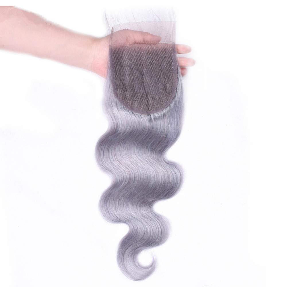 Gray 10A Grade Silver #1B/ Silver 3/4 Body Wave BUNDLES with CLOSURES - GlamAura
