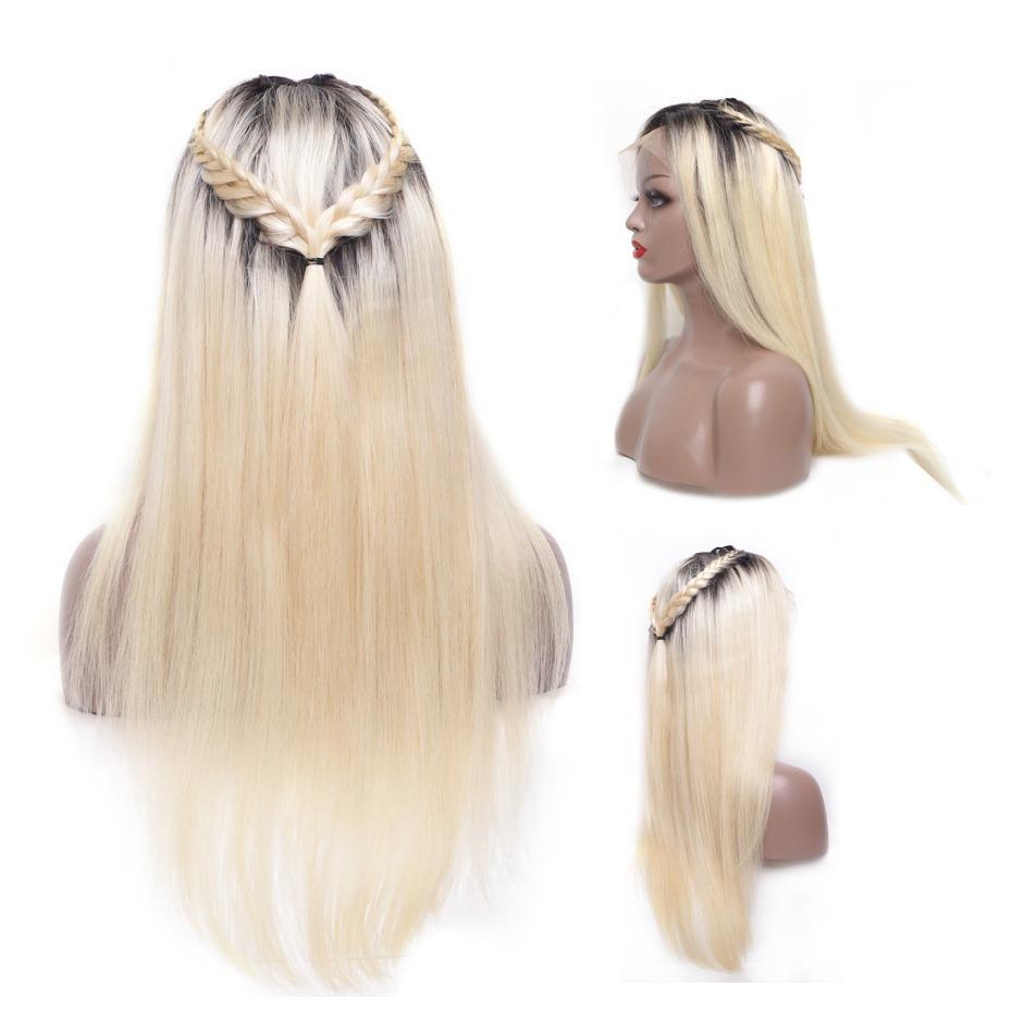 Straight 1B/613 Transparent Lace 13x4 Frontal Wig 4x4 Closure Wig 13x6 - GlamAura