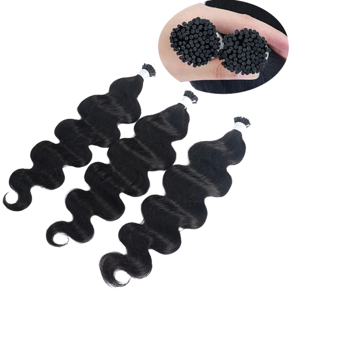 Body Wave Human Hair i Tip Microlinks Bulk Braiding Human Hair Bundles - GlamAura