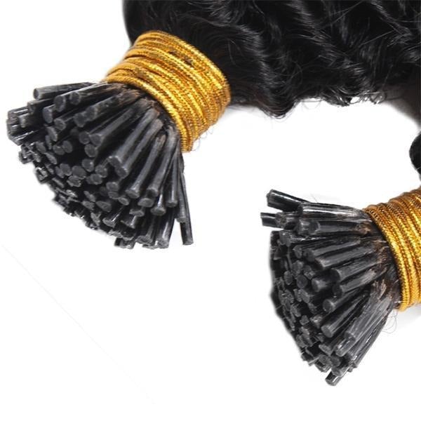 Kinky Curly Human Hair i Tip Microlinks Bulk Braiding Human Hair Bundl - GlamAura
