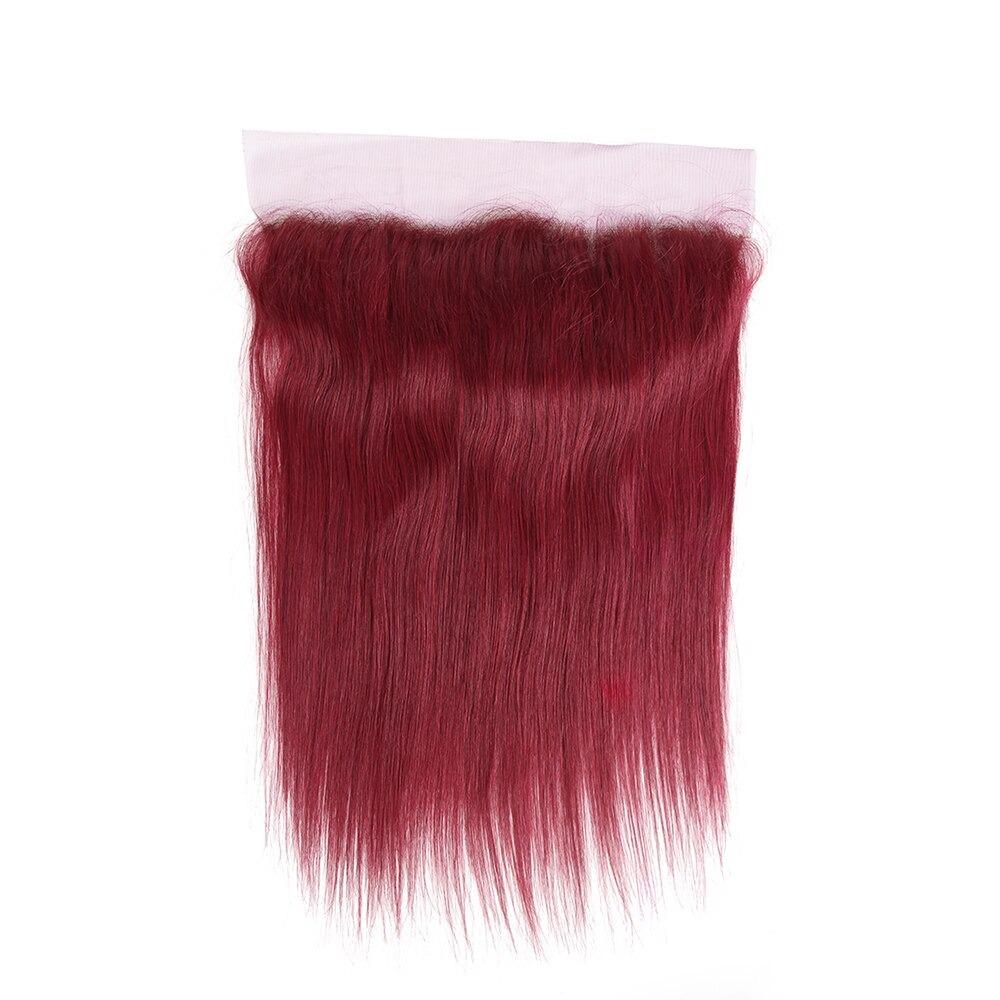Burgundy 10A Grade 3/4 Straight #1B/Burgundy BUNDLES with CLOSURES & F - GlamAura