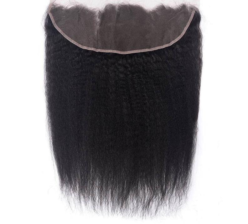 10A Grade 3/4 Kinky Straight Bundles With 4x4 Closures and 13x4 Fronta - GlamAura
