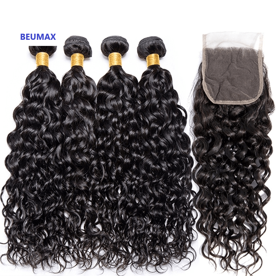 Brazilian Jerry Curl 10A Grade 3/4 bundles with 4x4 Closures & 13x4 Fr - GlamAura