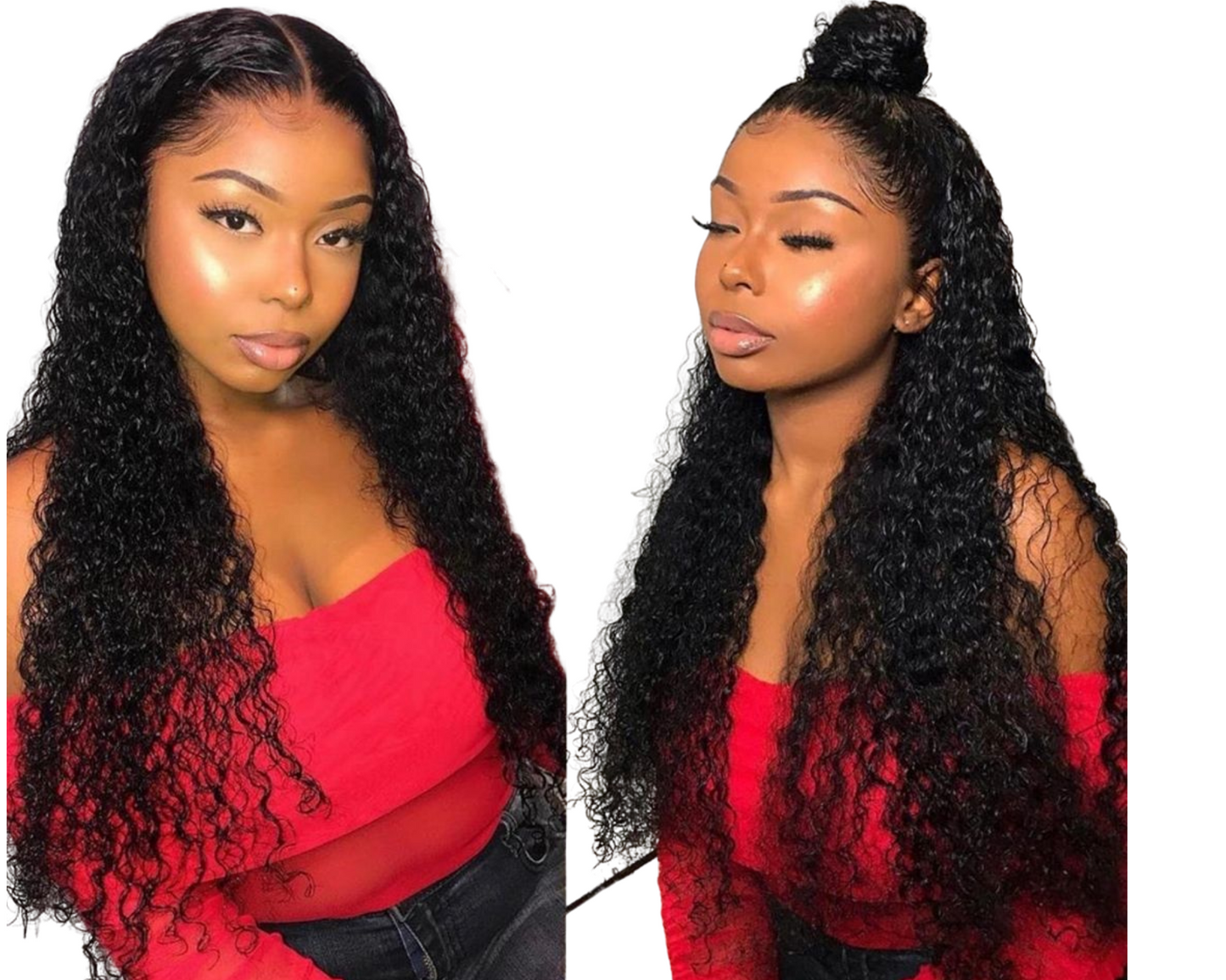13x4x1 Water Wave 13x1x6 T part Lace Transparent Human Hair Wigs 180% - GlamAura