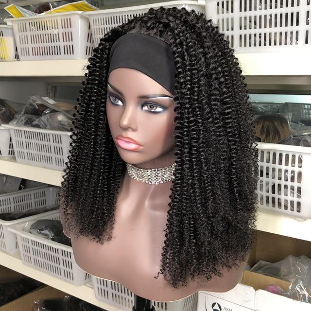 BeuMax Headband Afro Kinky curly Scarf Human Hair Wigs - GlamAura