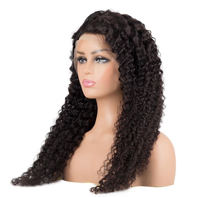 13x4 HD Transparent Lace Front Jerry Curl Human Hair Wigs 200% Density - GlamAura