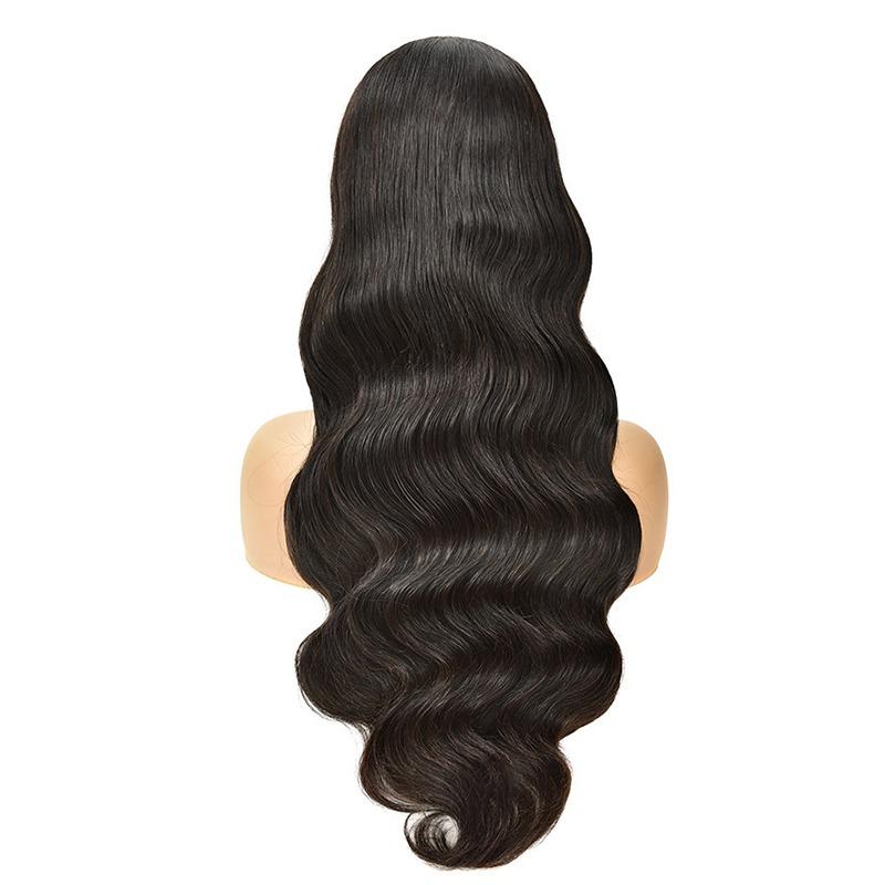 Body Wave Human Hair Wigs With Bangs Full Machine Made Brazilian Human - GlamAura