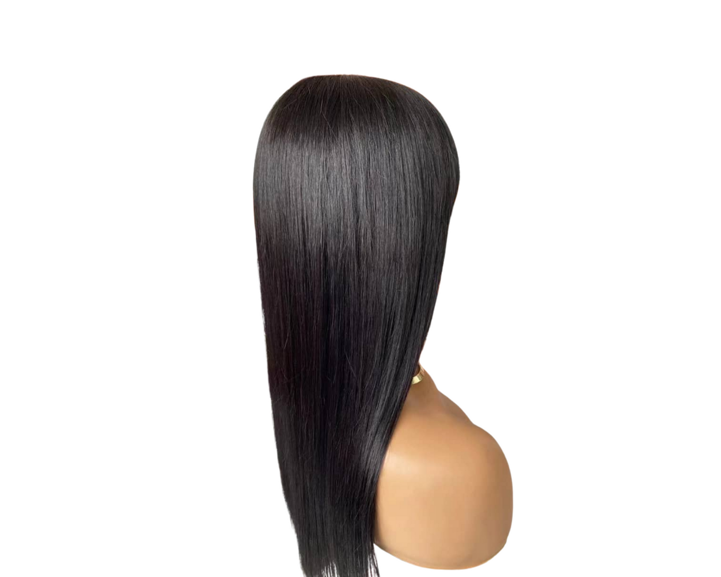 Straight Human Hair Wigs With Bangs Full Machine Made Brazilian Human - GlamAura