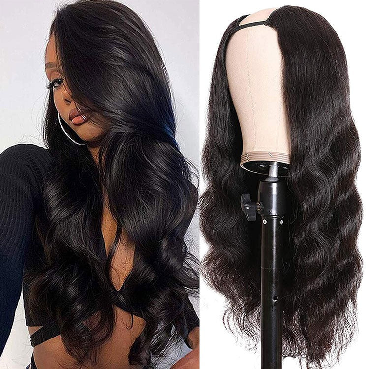 U Part Wig Body Wave Human Hair Wigs For Black Women Brazilian Remy Ha - GlamAura