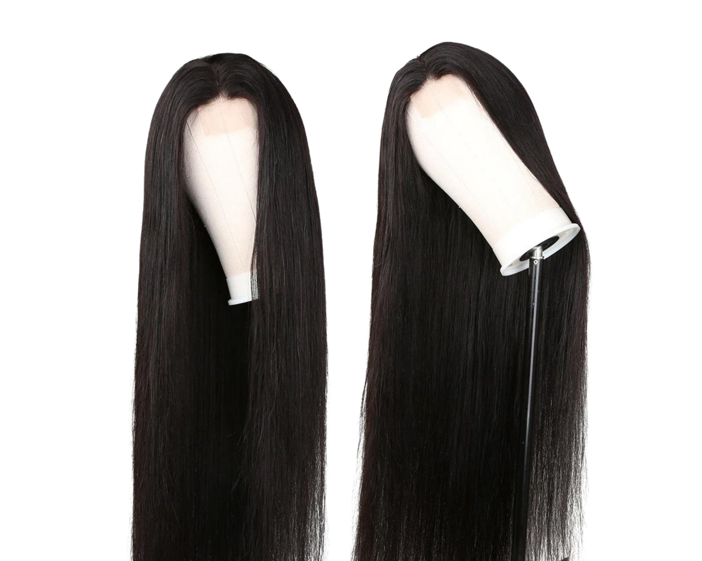 180% Density Full 4x4 Transparent Lace Front Straight Human Hair Wigs - GlamAura