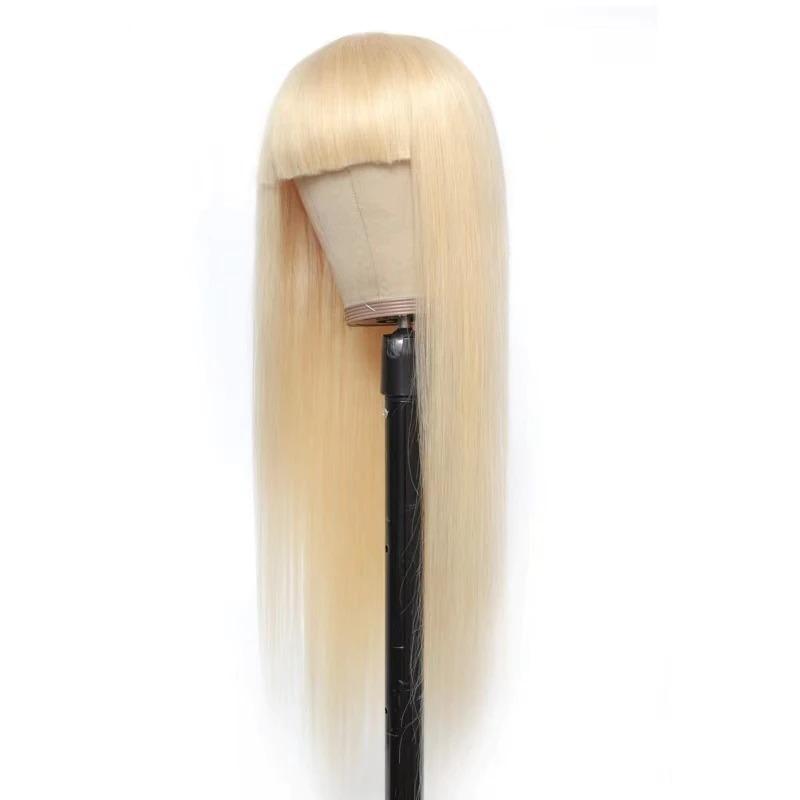 #1B/613 Straight 180% Density #613 Wig with Bang 200% Density Human - GlamAura