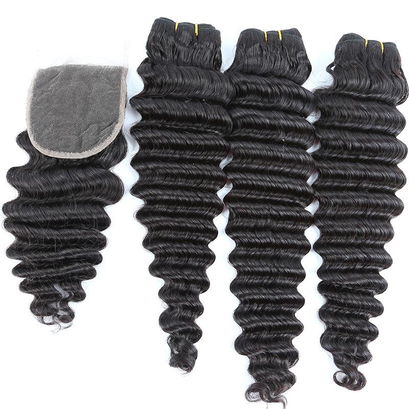 Super Double Drawn 12A Grade Loose Deep Wave BUNDLES with CLOSURES & F - GlamAura