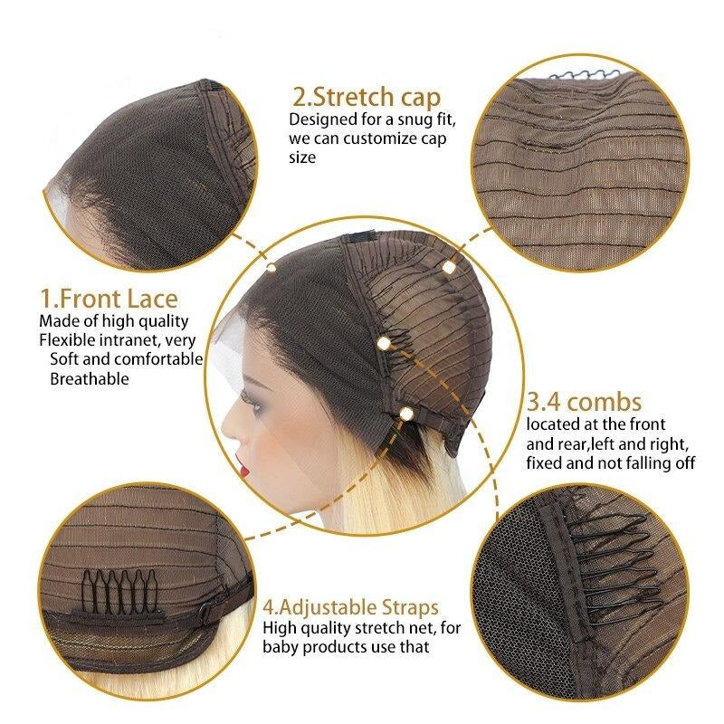 Body Wave 1B/613 Transparent Lace 13x4 Frontal Wig 4x4 Closure Wig 13x - GlamAura