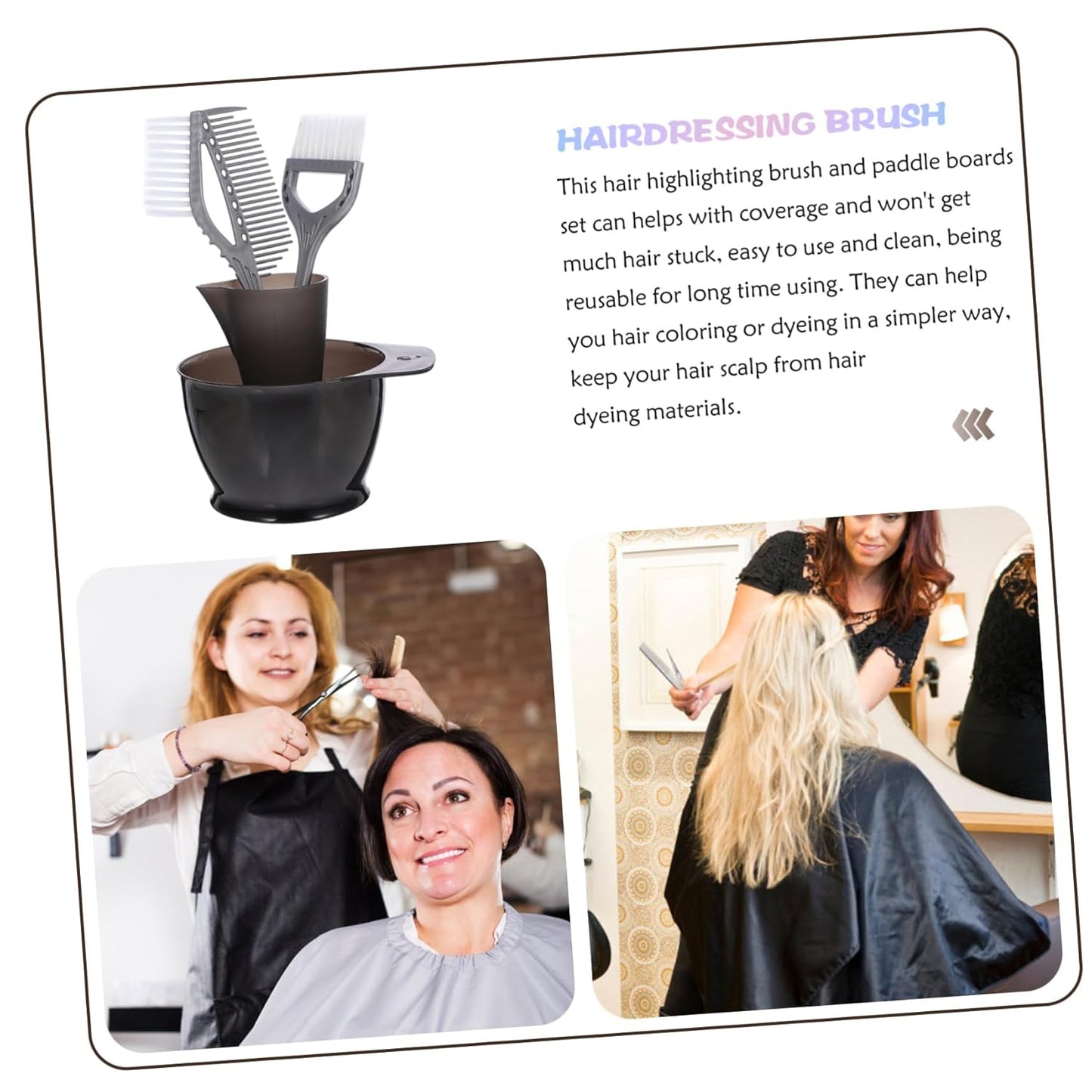 4Pcs Hair Dyeing Kit Lightweight Mixing Bowls Tint Brush and Measuring Cup for Salon and Home Use Essential Tools for Easy Hair Coloring and Projects