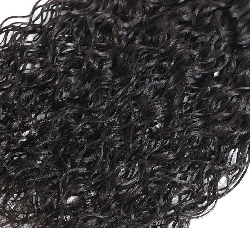 10A Grade 3/4 Water Wave Human Hair bundles with  4x4 Closures & 13x4 - GlamAura