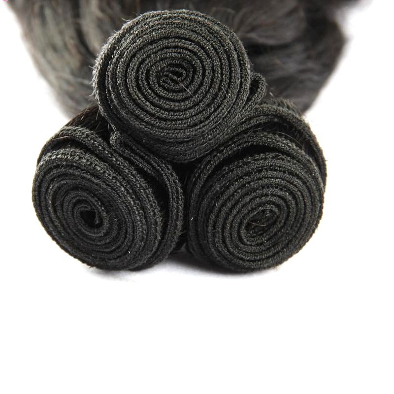 10A Grade Brazilian 3/4 Spiral Curl Human Hair bundles with 4x4 Closur - GlamAura