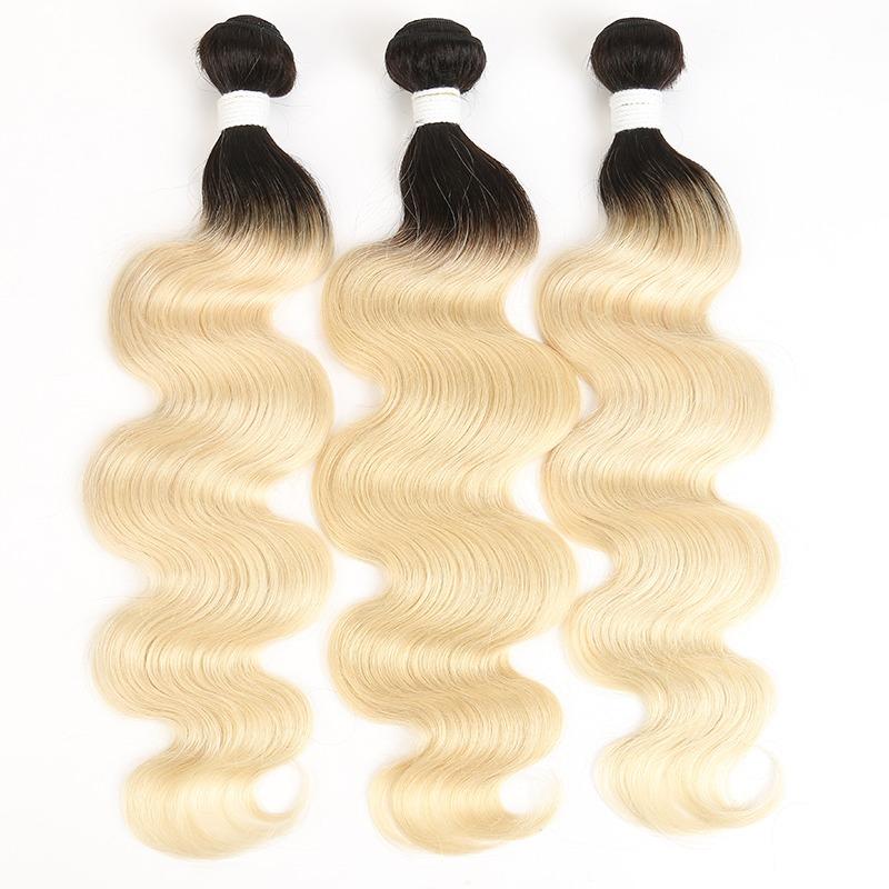 Blonde Body Wave #1B/613 BUNDLES with CLOSURES & FRONTALS - GlamAura