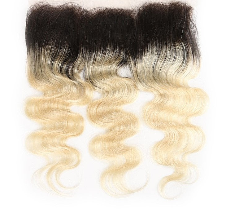 Blonde Body Wave #1B/613 BUNDLES with CLOSURES & FRONTALS - GlamAura