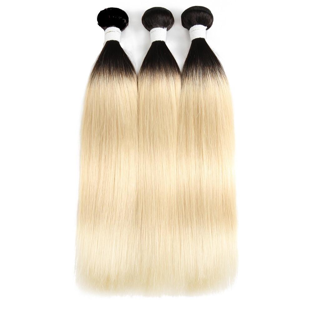 Brazilian Blonde 10A Grade #1B/613 Straight BUNDLES with CLOSURES & FR - GlamAura