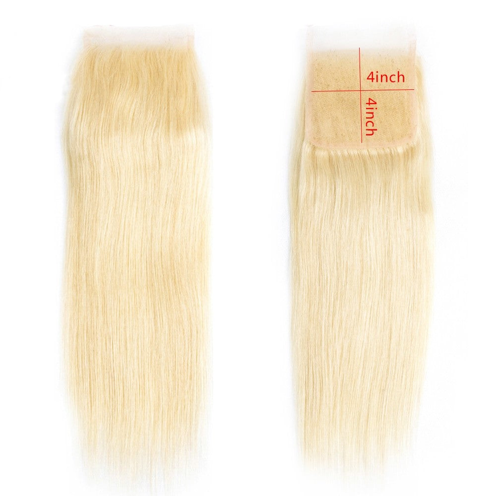 Brazilian Blonde 10A Grade #1B/613 Straight BUNDLES with CLOSURES & FR - GlamAura