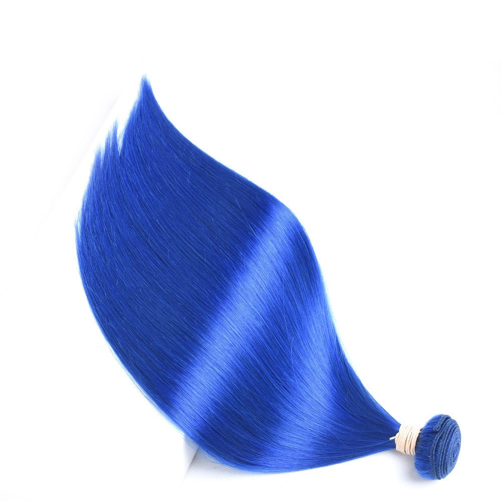 10A Grade Brazilian Blue Straight BUNDLES with CLOSURES & FRONTALS #1B - GlamAura