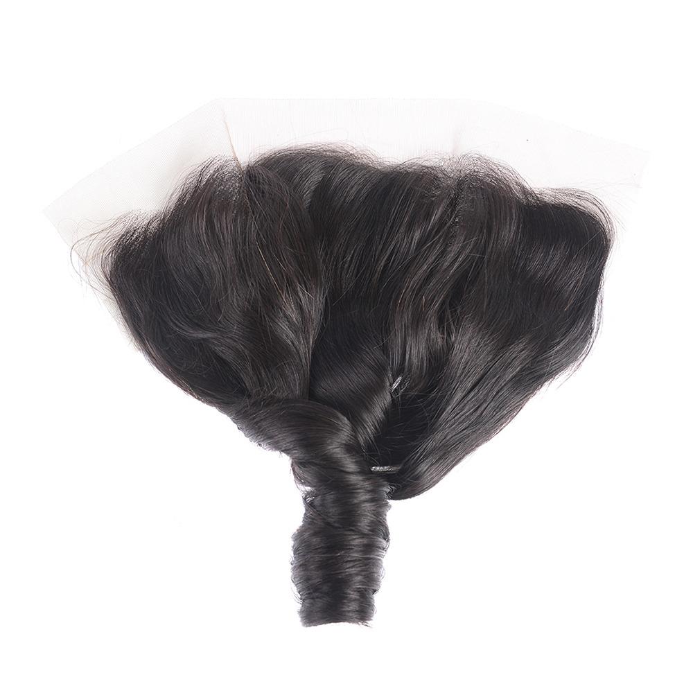 10A Grade 3/4 Straight Bouncy Curl Fumi Human Hair bundles with 4x4 Cl - GlamAura