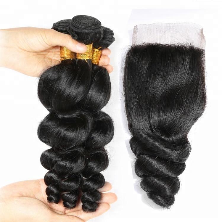 BeuMax 10A Grade 3/4 Loose Wave  Bundles with 4x4 Closure Brazilian - GlamAura