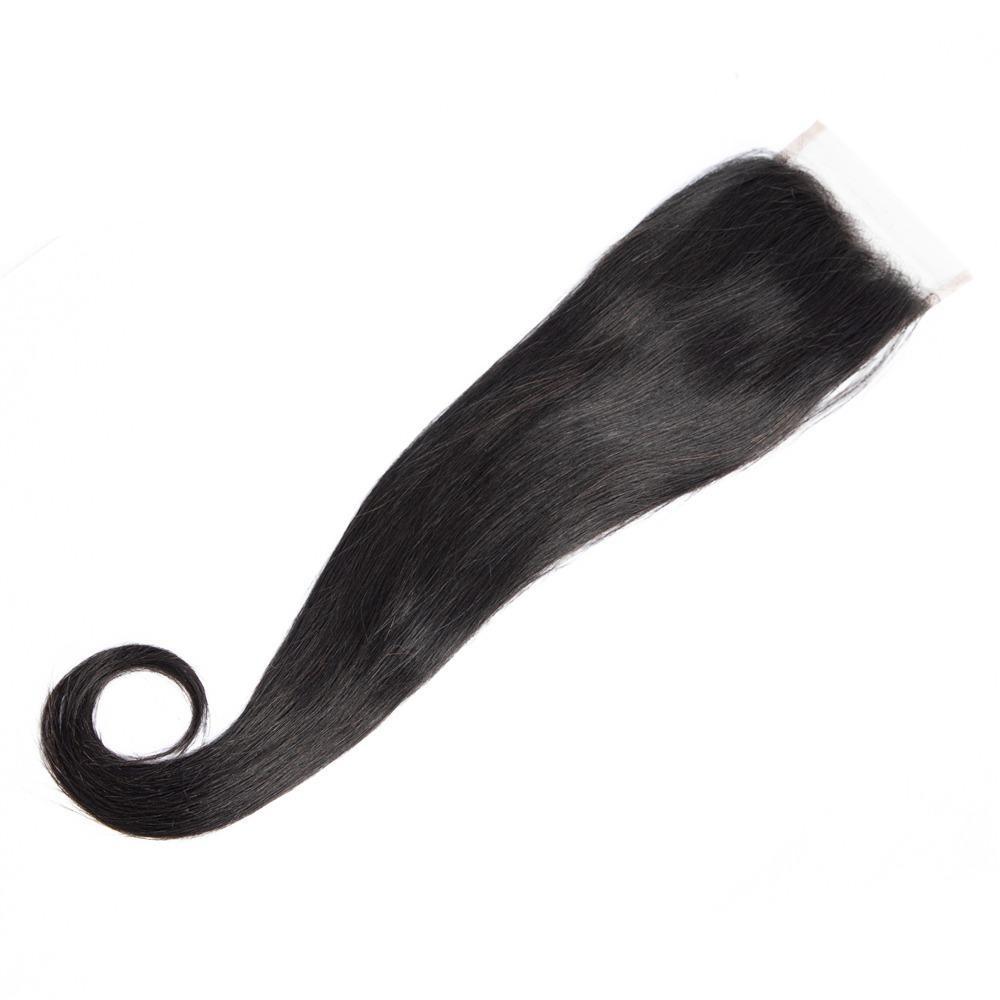 10A Grade 3/4 Straight Curve Fumi Human Hair bundles with 4x4 Closures - GlamAura