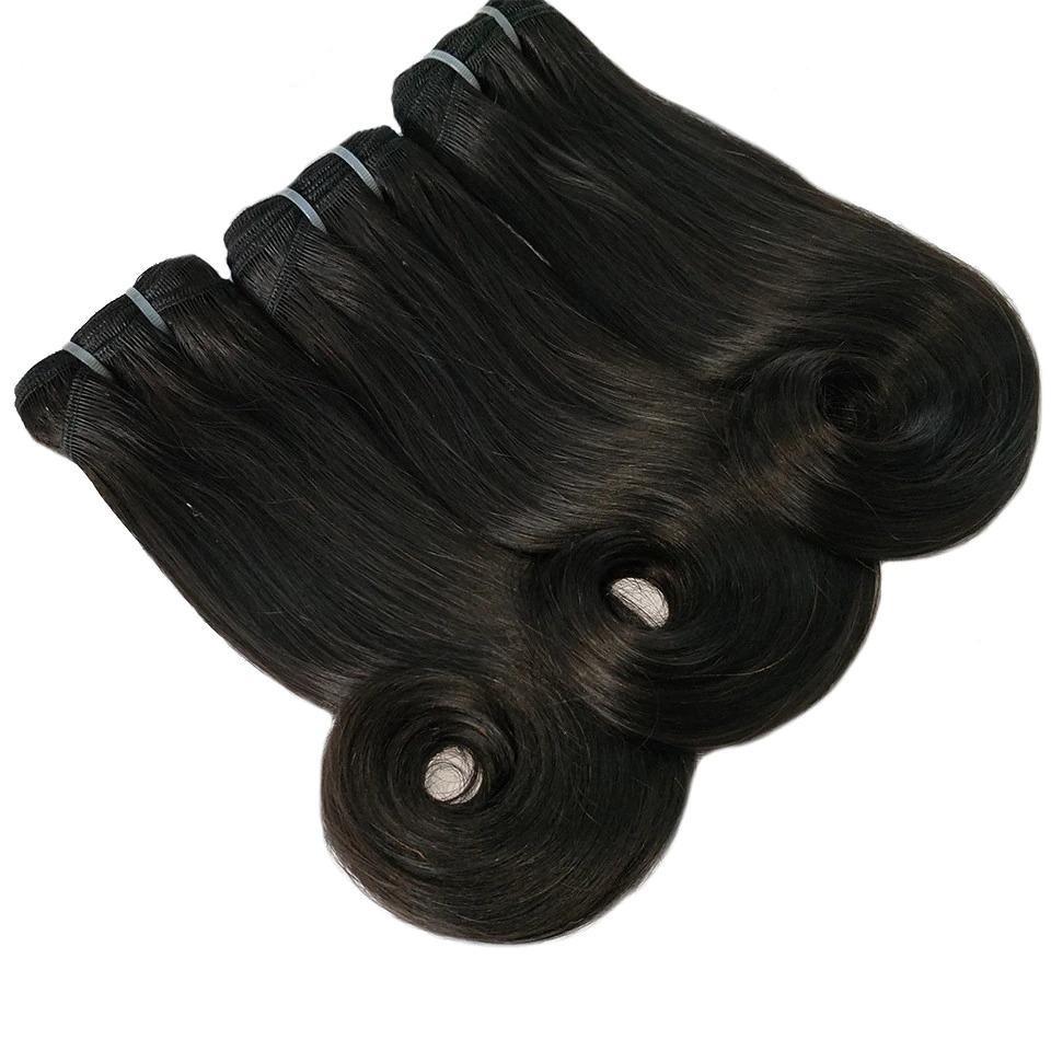 10A Grade 3/4 Straight Curve Fumi Human Hair bundles with 4x4 Closures - GlamAura