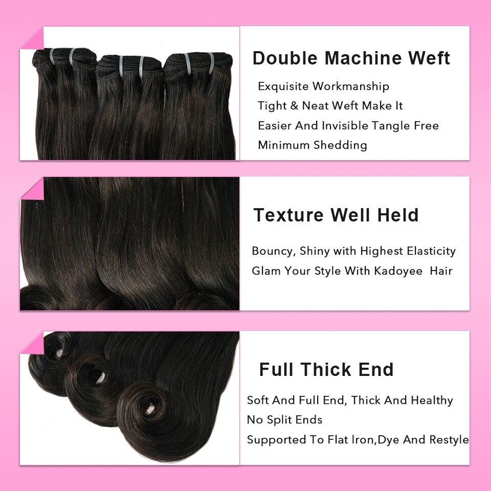 10A Grade 3/4 Straight Curve Fumi Human Hair bundles with 4x4 Closures - GlamAura