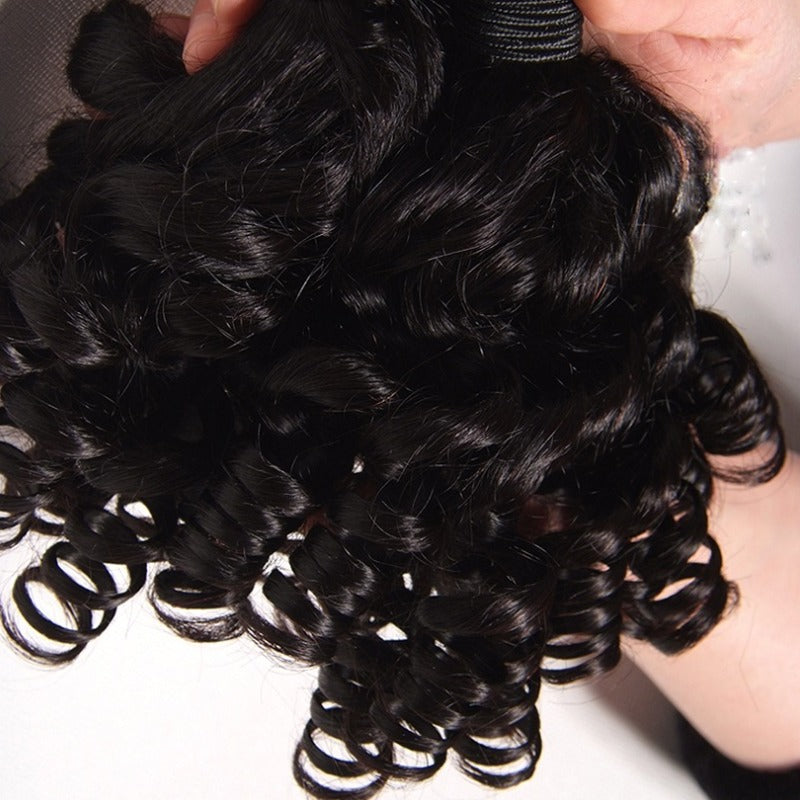 10A Grade Brazilian 3/4 Funmi Hair Human Hair bundles with 4x4 Closure - GlamAura