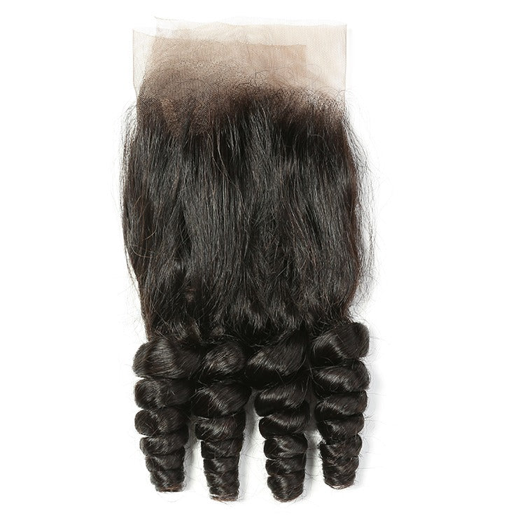 10A Grade Brazilian 3/4 Funmi Hair Human Hair bundles with 4x4 Closure - GlamAura