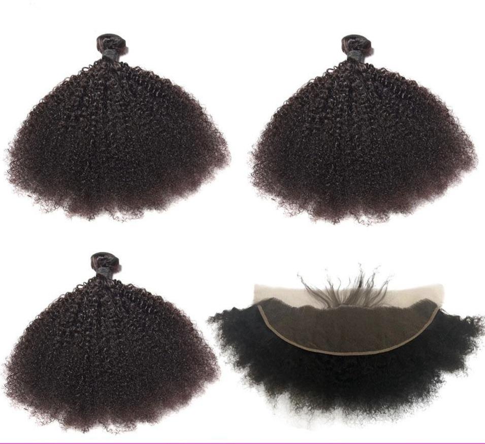 BeuMax 10A Grade 3/4 Afro Kinky Curly bundles with 13x4 Frontal - GlamAura