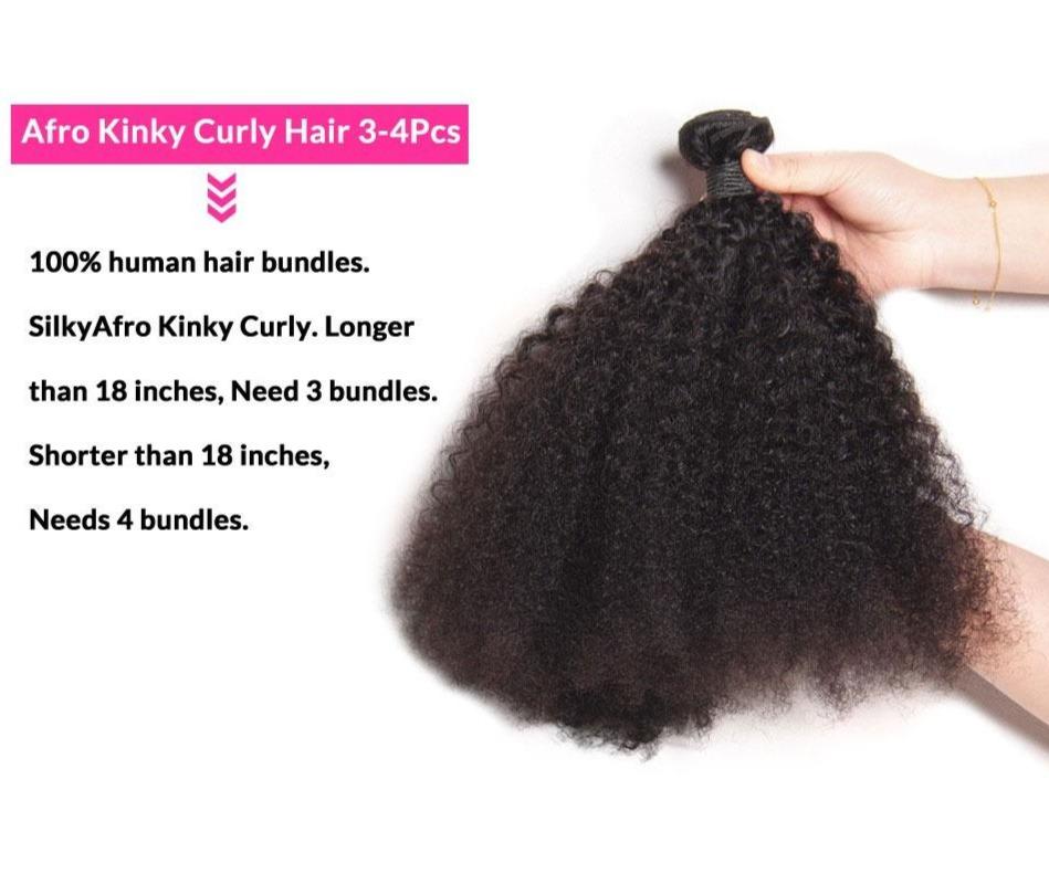 BeuMax 10A Grade 3/4 Afro Kinky Curly bundles with 13x4 Frontal - GlamAura