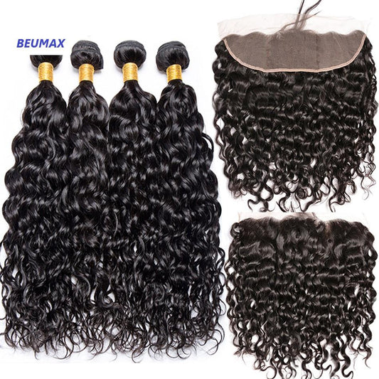 BeuMax 10A Grade 3/4 Jerry Curl bundles with 13x4 Frontal - GlamAura