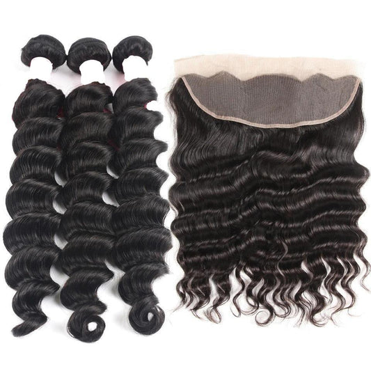 BeuMax 10A Grade 3/4 loose body wave bundles with 13x4 Frontal - GlamAura