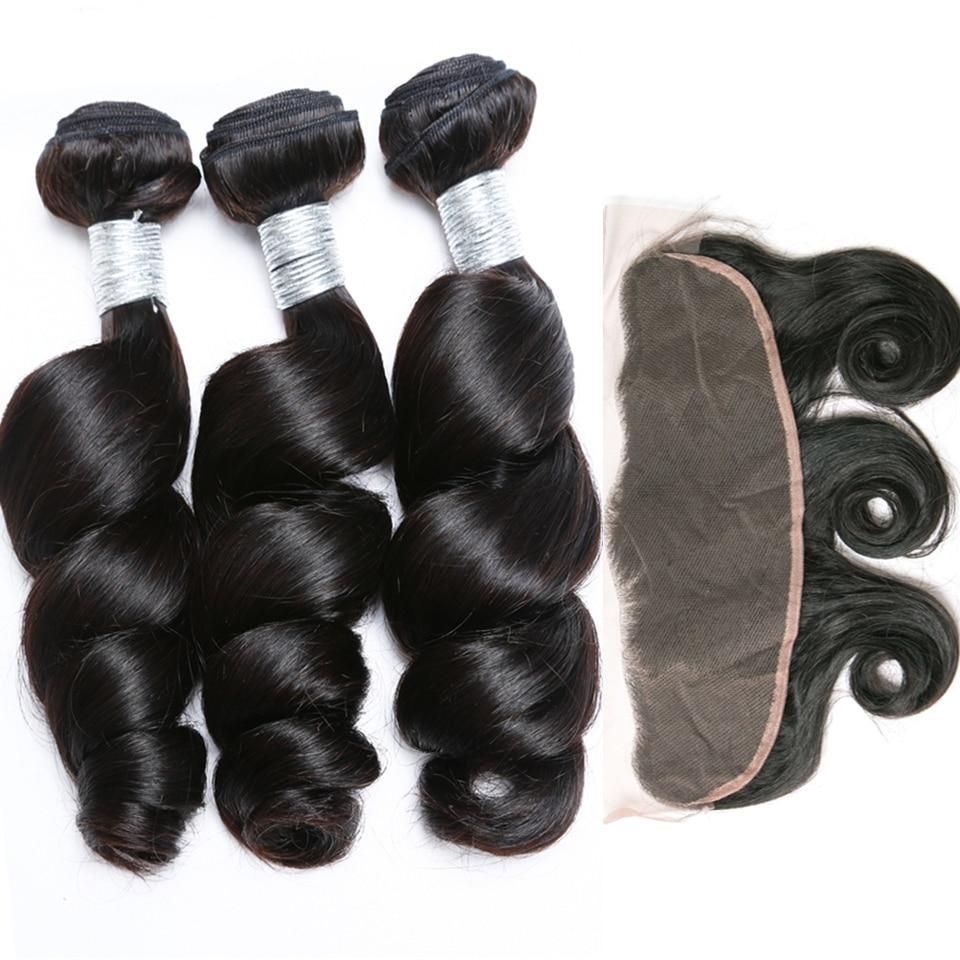 BeuMax 10A Grade 3/4 Loose Wave bundles with 13x4 Frontal - GlamAura