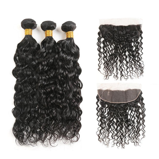 Beumax 10A Grey Water Wave Bundles with 13x4 Frontal – Premium Human Hair
