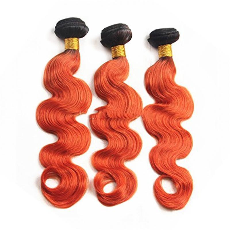 10A Grade Orange #1B/350 Body Wave BUNDLES with CLOSURES & FRONTALS - GlamAura