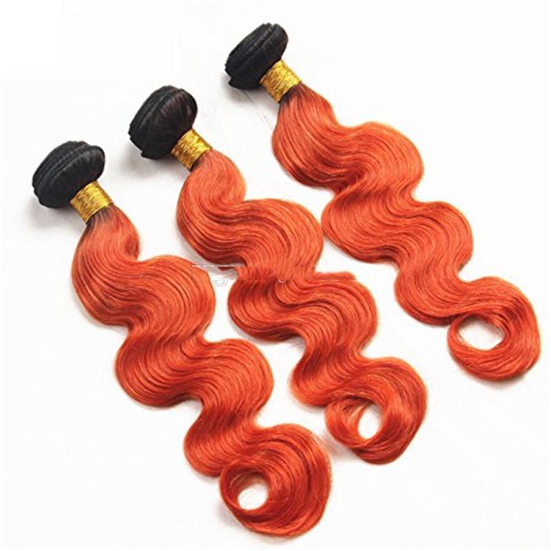 10A Grade Orange #1B/350 Body Wave BUNDLES with CLOSURES & FRONTALS - GlamAura