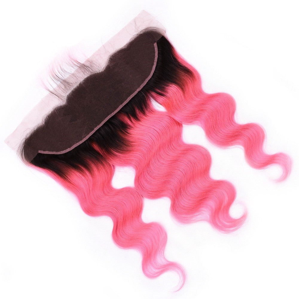 #Pink 10A Grade #1B/Pink Brazilian Body Wave 3/4 BUNDLES with CLOSURES - GlamAura