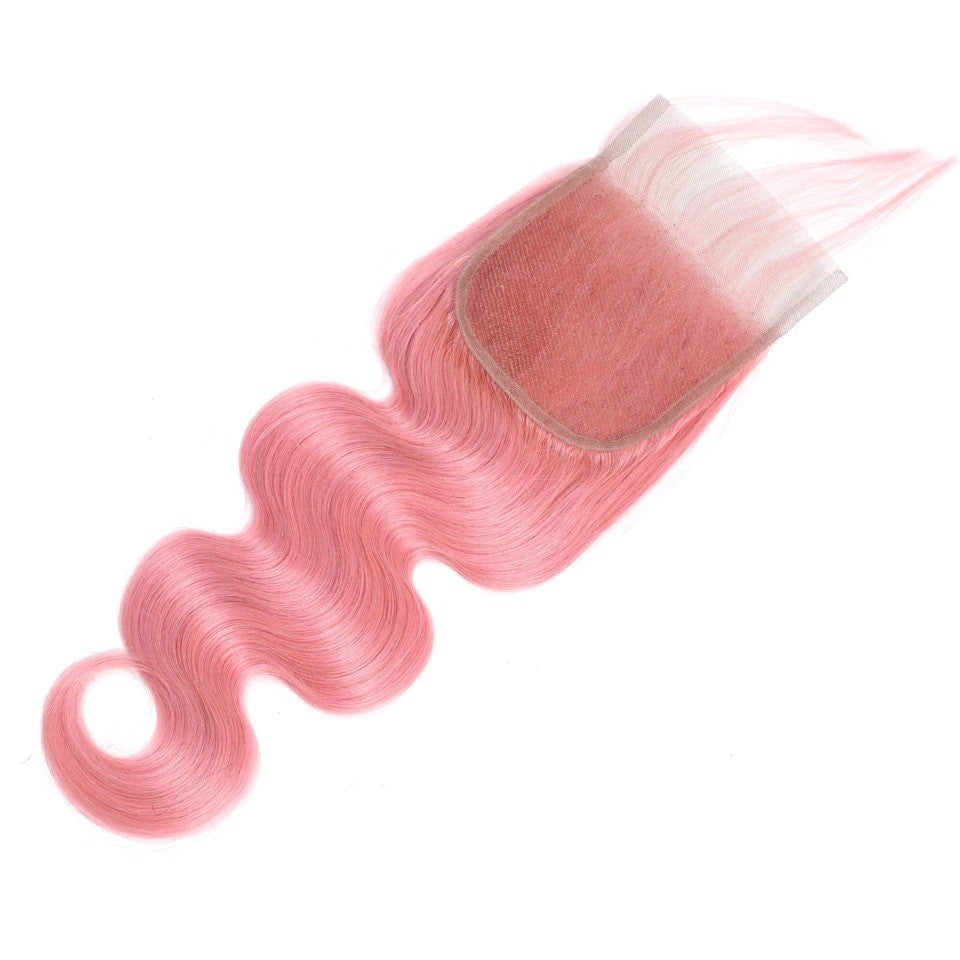 #Pink 10A Grade #1B/Pink Straight 3/4 BUNDLES with CLOSURES & FRONTALS - GlamAura