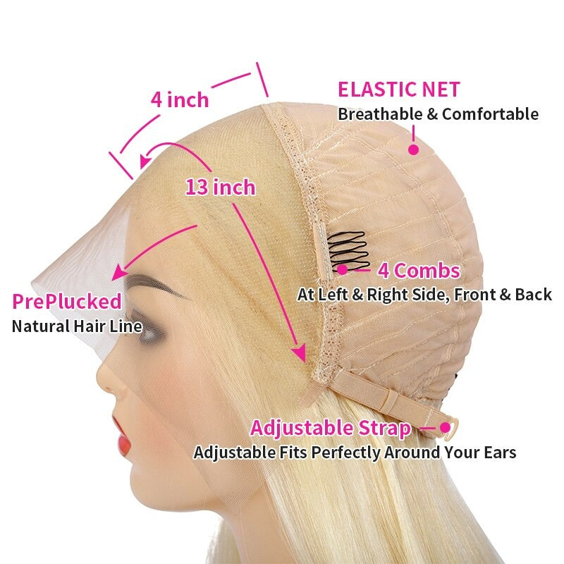 Loose Wave 613 Transparent Lace 13x4 Frontal Wig 4x4 Closure Wig 13x6x - GlamAura