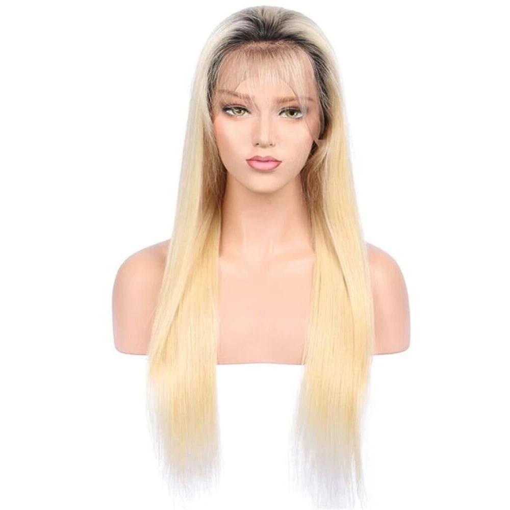 Straight 1B/613 Transparent Lace 13x4 Frontal Wig 4x4 Closure Wig 13x6 - GlamAura