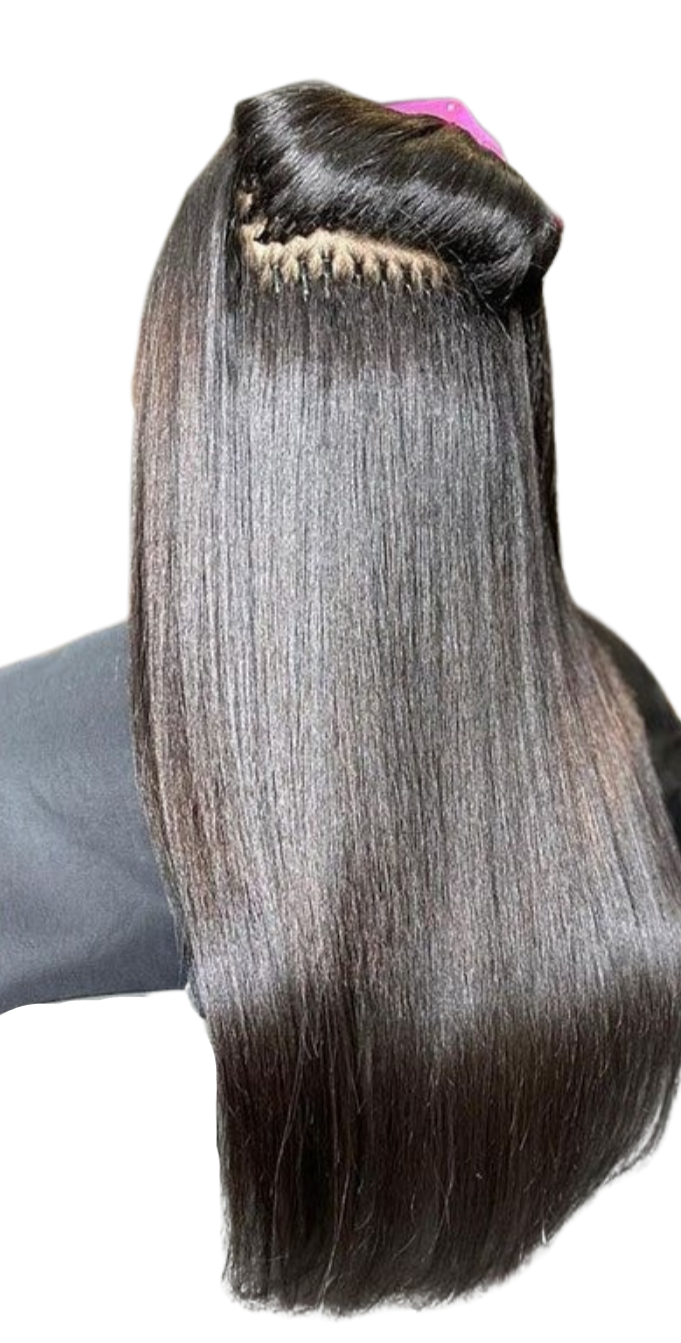 Kinky Straight I Tip Microlinks Braiding Human Hair Extensions 100% Vi - GlamAura