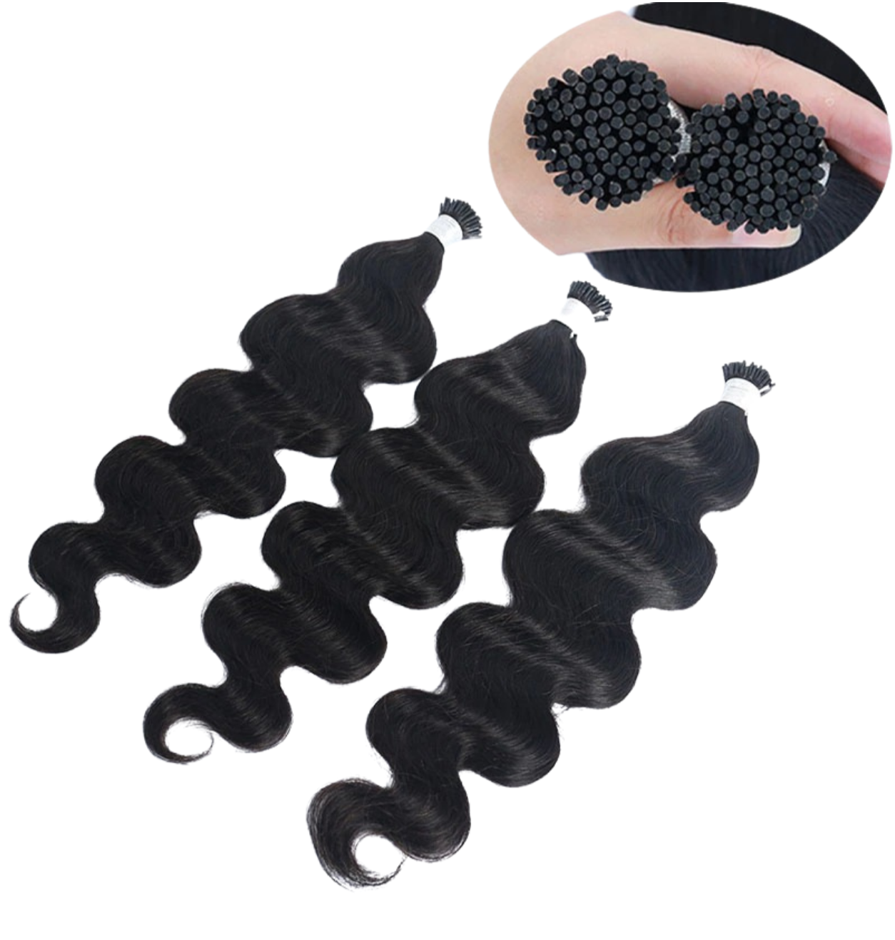 Body Wave Human Hair i Tip Microlinks Bulk Braiding Human Hair Bundles - GlamAura