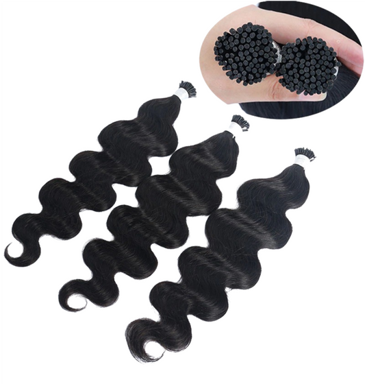 Body Wave Human Hair i Tip Microlinks Bulk Braiding Human Hair Bundles - GlamAura