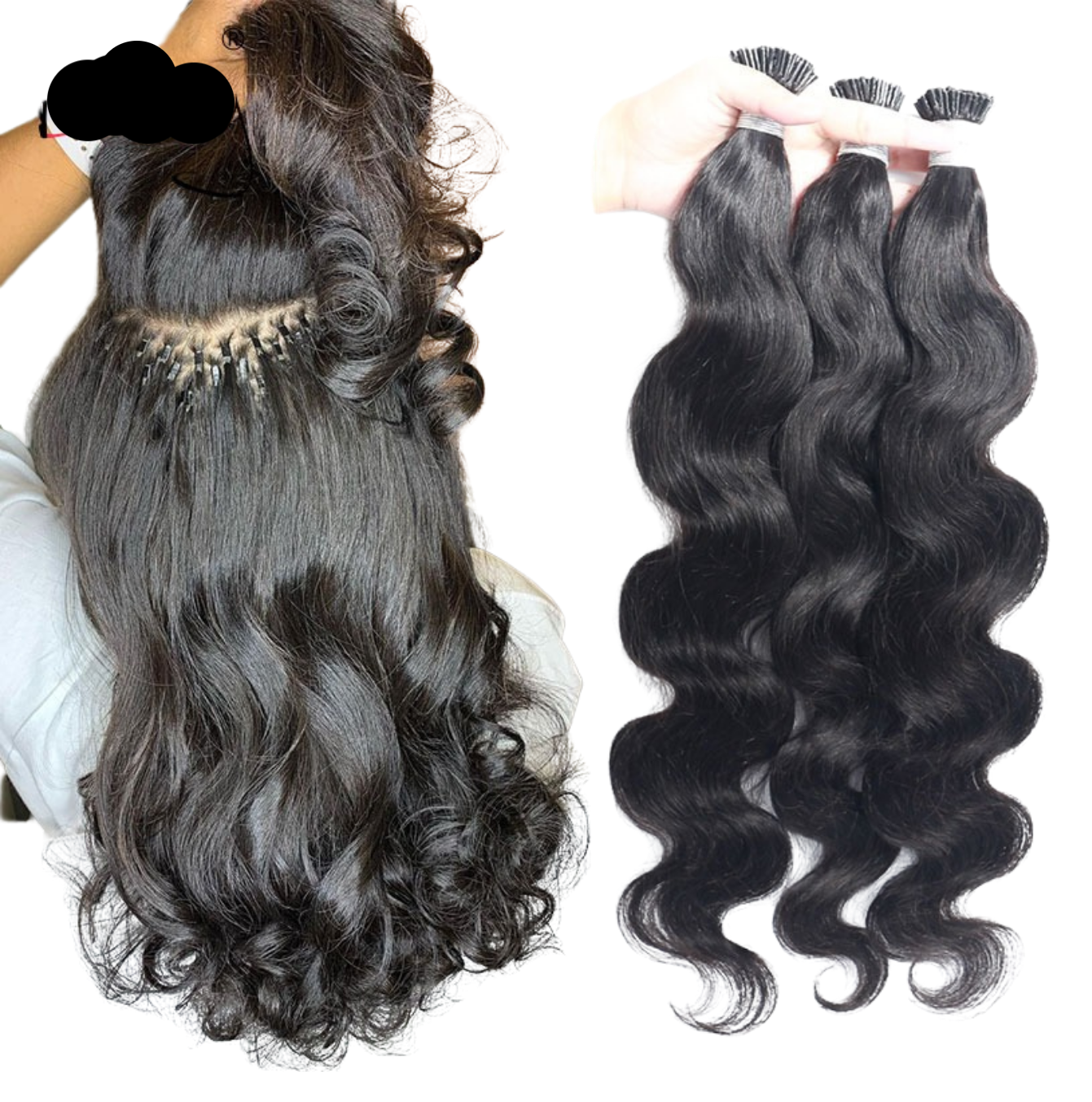Body Wave Human Hair i Tip Microlinks Bulk Braiding Human Hair Bundles - GlamAura