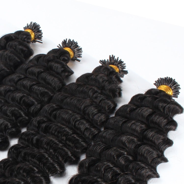 Brazilian Deep Wave Human Hair i Tip Microlinks Bulk Braiding Human Ha - GlamAura